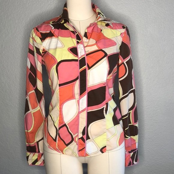 Emilio Pucci Tops - Emilio Pucci pattern print button down blouse